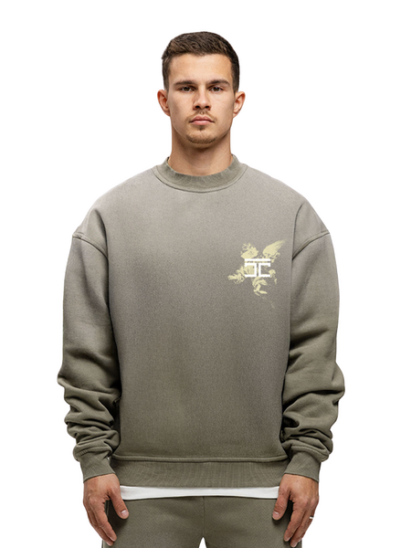 JorCustom AboveAllLimits Sunfade Crewneck Sweater - Vintage Green JorCustom JorCustom AboveAllLimits Sunfade Crewneck Sweater - Vintage Green