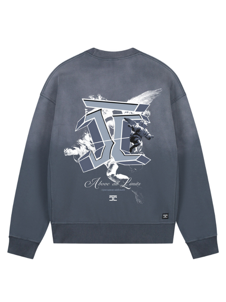 JorCustom AboveAllLimits Sunfade Crewneck Sweater - Ombre Blue