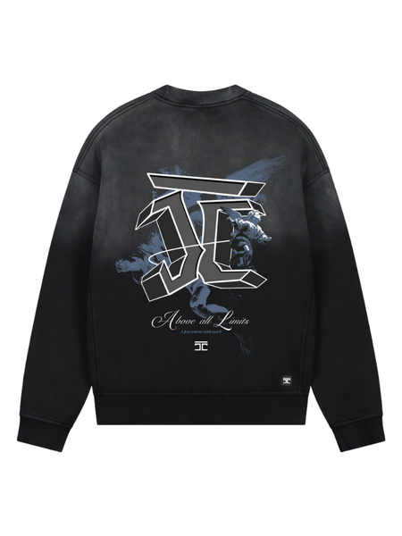 JorCustom JorCustom AboveAllLimits Sunfade Crewneck Sweater - Black