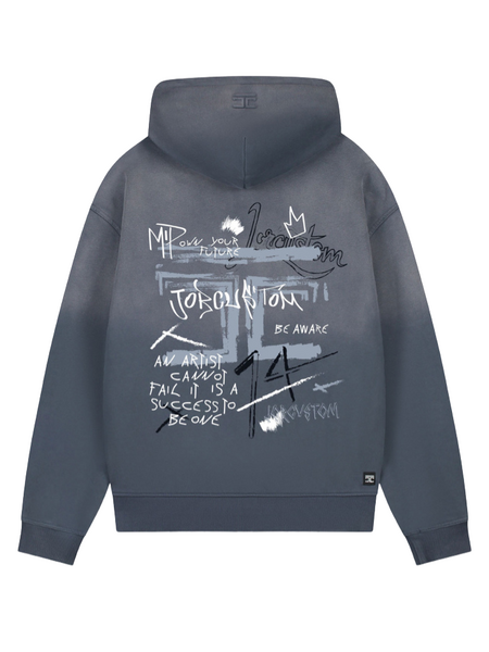 JorCustom JorCustom Artist Sunfade Zipped Hoodie - Ombre Blue