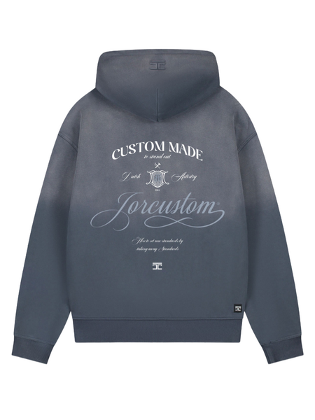 JorCustom JorCustom Handscript Sunfade Zipped Hoodie - Ombre Blue