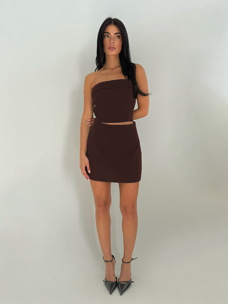 Unique The Label Unique The Label Yve Skirt - Chocolate