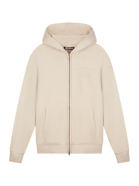 Malelions Permanent Vacation Zip Hoodie - Light Taupe