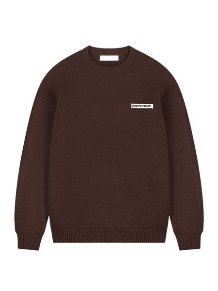 Croyez Etiquette Knit Sweater - Brown