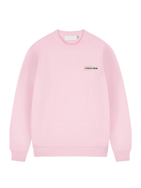 Croyez Etiquette Knit Sweater - Pink