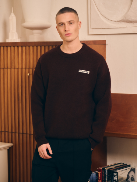 Croyez Croyez Etiquette Knit Sweater - Burgundy
