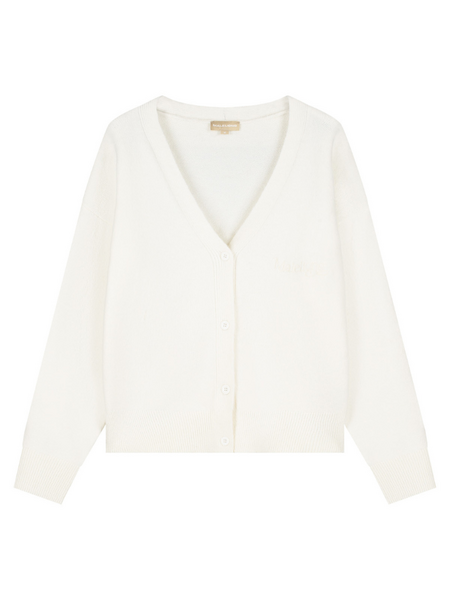 Malelions Malelions Women Oversized Knitted Cardigan - Cream Malelions Women Oversized Knitted Cardigan - Cream