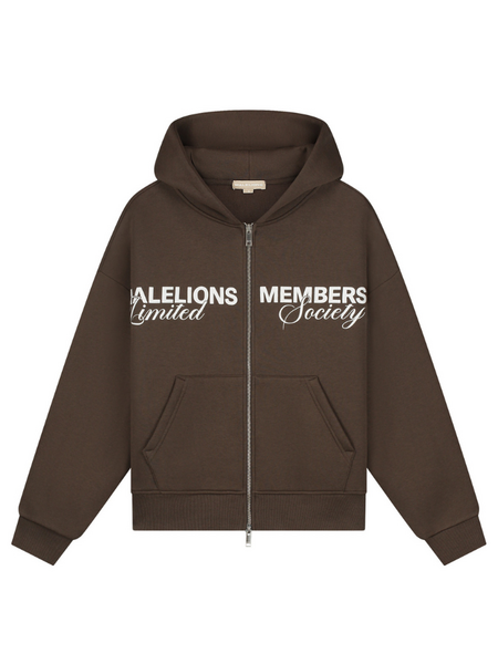Malelions Women Members Society Zip Hoodie - Chocolate