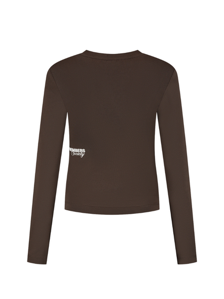 Malelions Malelions Women Members Society Long Sleeve Top- Chocolate