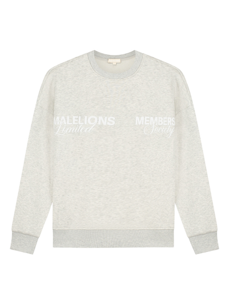 Malelions Malelions Women Members Society Sweater - Grey Melange Malelions Women Members Society Sweater - Grey Melange