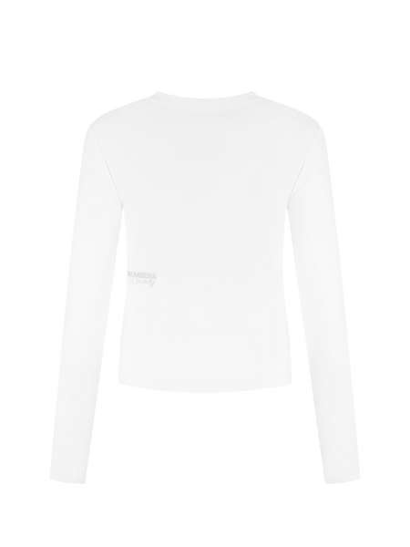 Malelions Malelions Women Members Society Long Sleeve Top- White