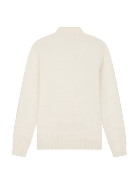 Pure Path Pure Path Embroidered Braided Knit Polo - Off White