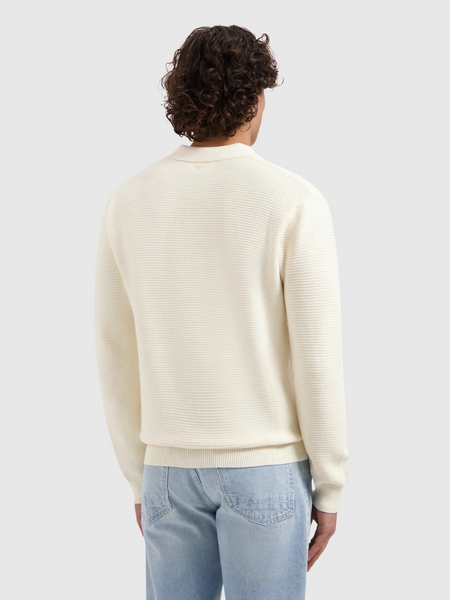 Pure Path Pure Path Embroidered Braided Knit Polo - Off White