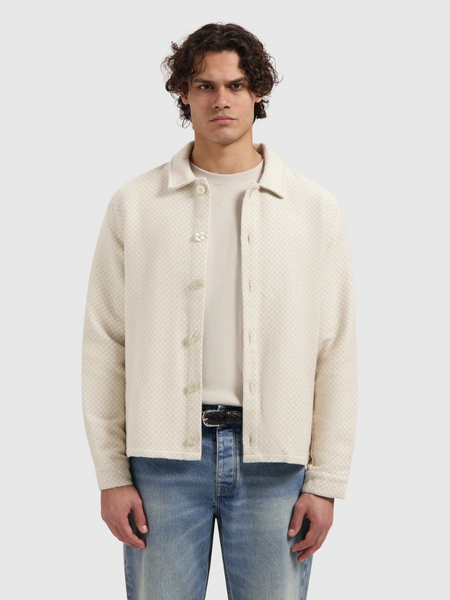 Pure Path Pure Path Two-Tone Jacquard Overshirt - Sand