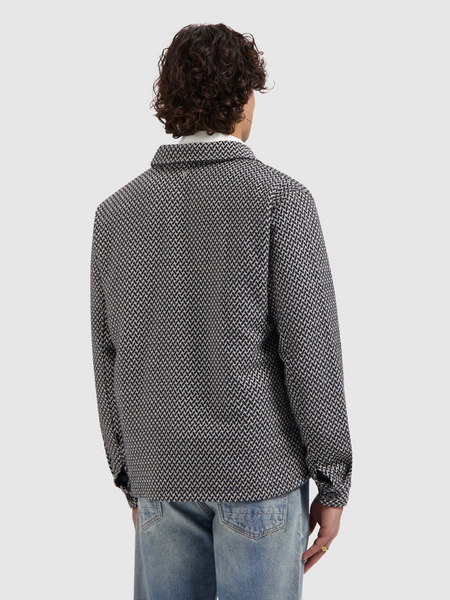 Pure Path Pure Path Two-Tone Jacquard Overshirt - Dark Navy