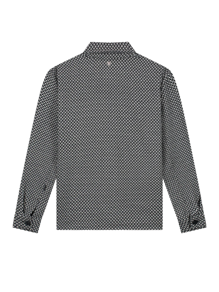 Pure Path Pure Path Two-Tone Jacquard Overshirt - Dark Navy