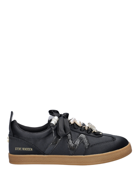 Steve Madden Degree-P Sneaker - Blk Satin Steve Madden Steve Madden Degree-P Sneaker - Blk Satin