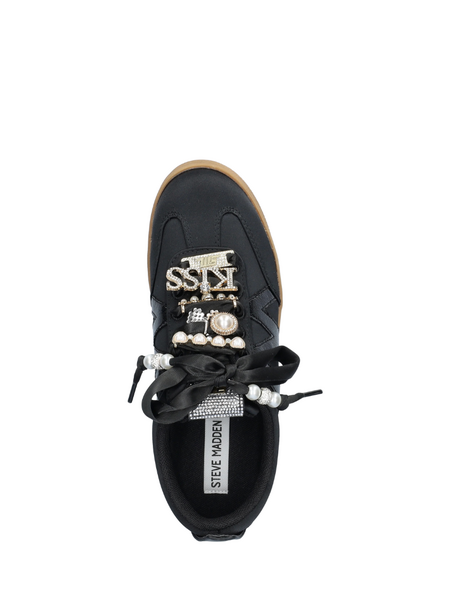 Steve Madden Degree-P Sneaker - Blk Satin Steve Madden Steve Madden Degree-P Sneaker - Blk Satin