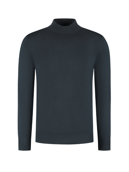 Pure Path Essential Knitwear Mockneck Sweater - Dark Navy