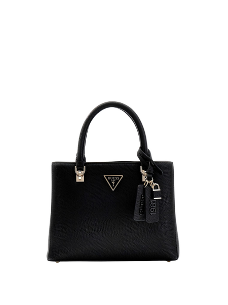 Guess Guess Noelle Small Safiano Satchel - Black