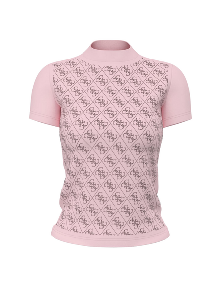 Guess T-Shirt with 4G Logo Rhinestones - Delicate Pink Guess Guess T-Shirt with 4G Logo Rhinestones - Delicate Pink