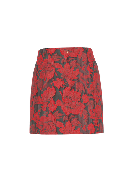 Guess Guess Emilia Mini Skirt - Floral Jacqard Red