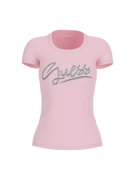 Guess Guess SS CN Script T-Shirt - Delicate Pink