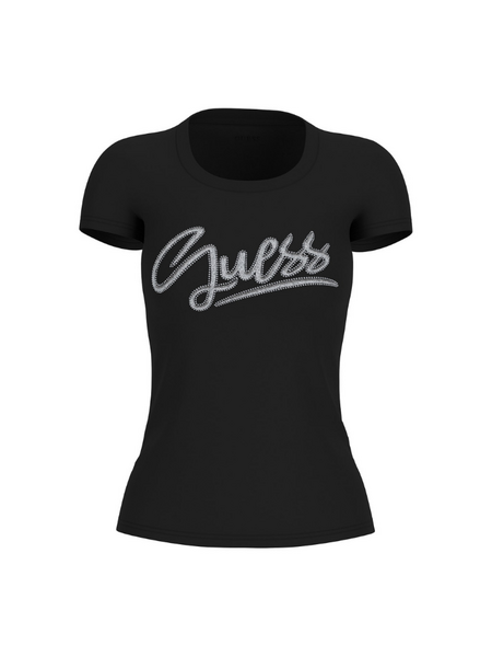 Guess Guess SS CN Script T-Shirt - Jet Black