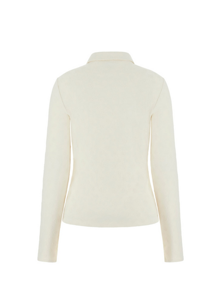 Guess Guess LS Shirring Nyna Top - Dove White