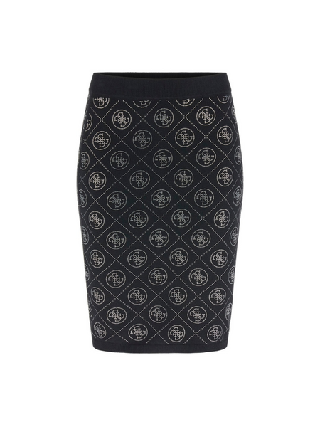 Guess Rhinestones  4G Skirt - Jet Black