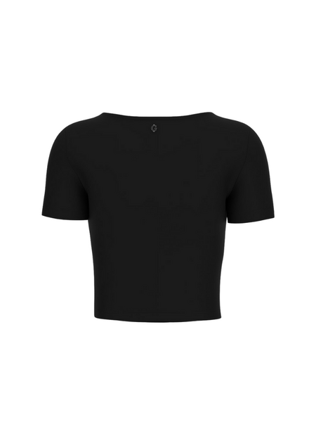 Guess Guess Evelina Square Neck Cropped Top - Jet Black