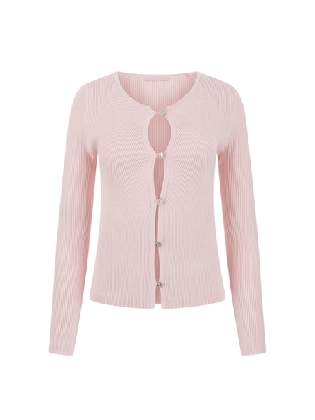 Guess Guess LS CN Stella Cardi Vest - Delicate Pink