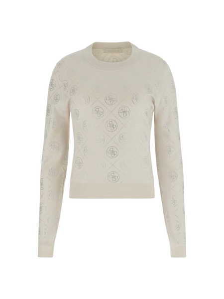 Guess LS CN Rhinestone 4G Sweater - Wind Cloud