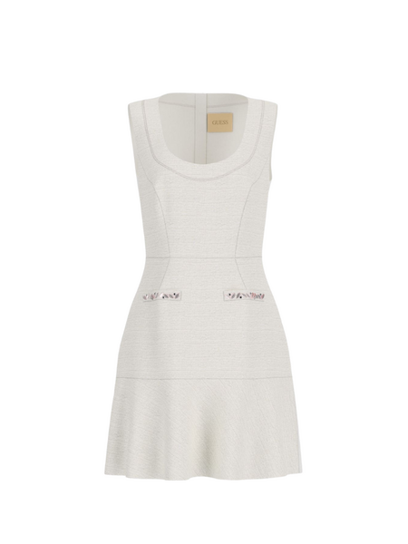 Guess Guess SL Clotilde Tweed Dress - Cream White