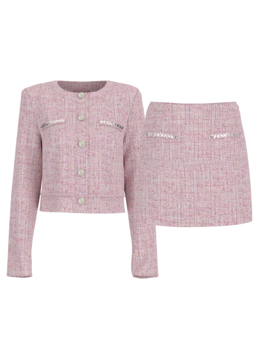 Guess Clotilde Tweed Combi-set - Delicate Pink Guess Guess Clotilde Tweed Combi-set - Delicate Pink