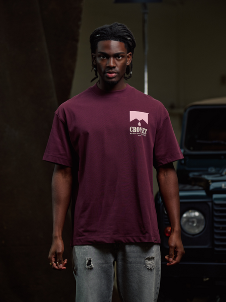 Croyez Croyez Maison Fumes T-Shirt - Burgundy