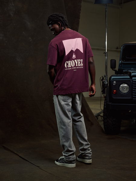 Croyez Croyez Maison Fumes T-Shirt - Burgundy