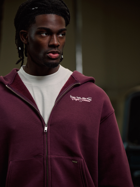 Croyez Croyez Talk And Play Zip Hoodie - Burgundy