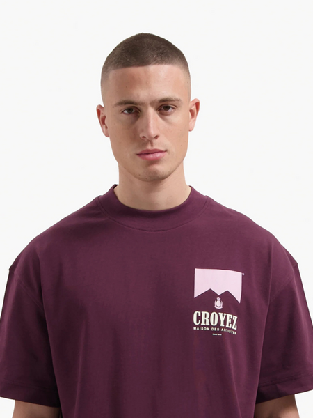 Croyez Croyez Maison Fumes T-Shirt - Burgundy