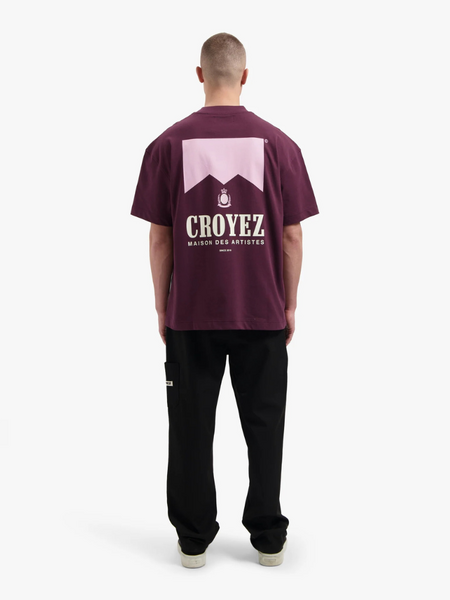 Croyez Croyez Maison Fumes T-Shirt - Burgundy