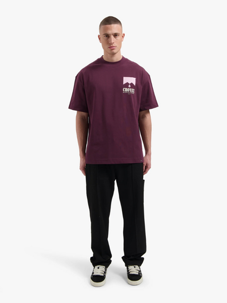 Croyez Croyez Maison Fumes T-Shirt - Burgundy