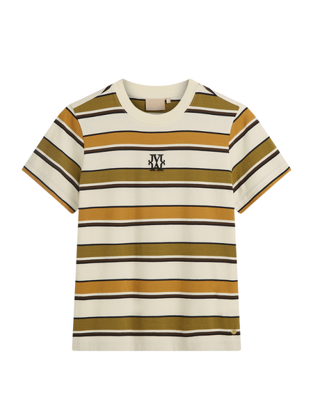 Josh V Dorie T-Shirt - Olive Green Stripe