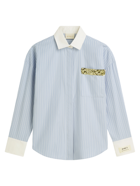 Josh V Celestine Blouse - Powder Blue Stripe