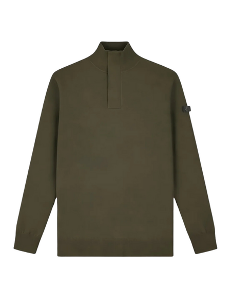 Malelions Knitted Quarter Zip - Vintage Green