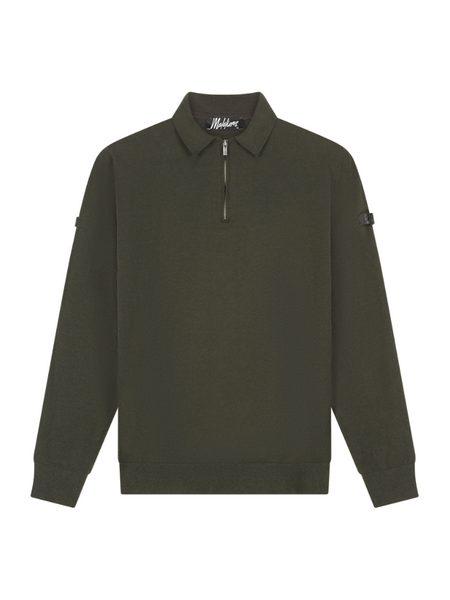 Malelions Knitted Longsleeve Zip - Vintage Green