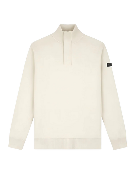 Malelions Knitted Quarter Zip - Light Taupe