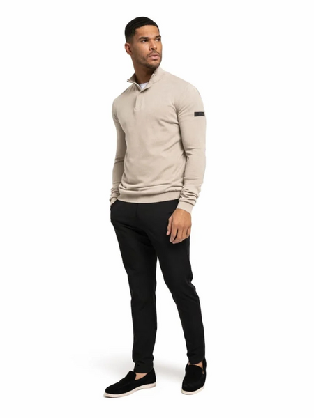 Malelions Malelions Knitted Quarter Zip - Light Taupe
