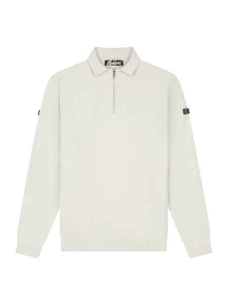 Malelions Knitted Longsleeve Zip - Pearl Grey