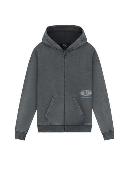 Malelions Kids Relaxed Lifestyle Zip Hoodie - Acid Wash