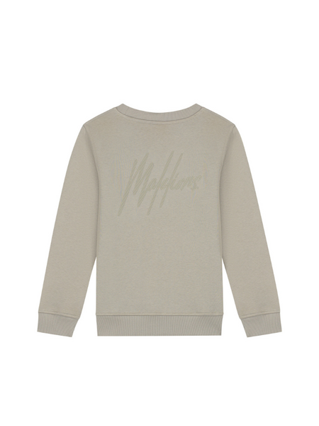 Malelions Kids Striped Signature Sweater - Olive Green